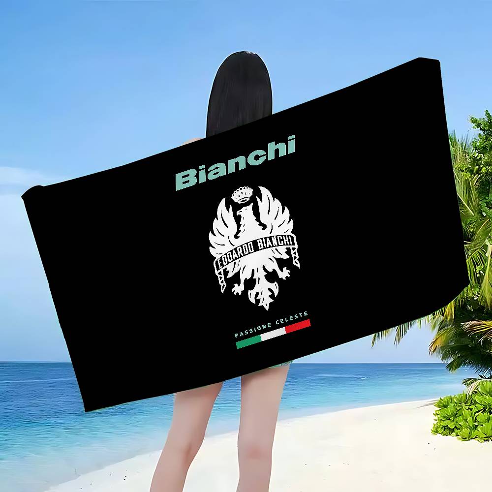 B-BianchiS Bike Logo Beach Towel Colorful Bath Towels for Girl Microfiber Quick Dry Sand Free Beach Yoga Spa Gym Pool