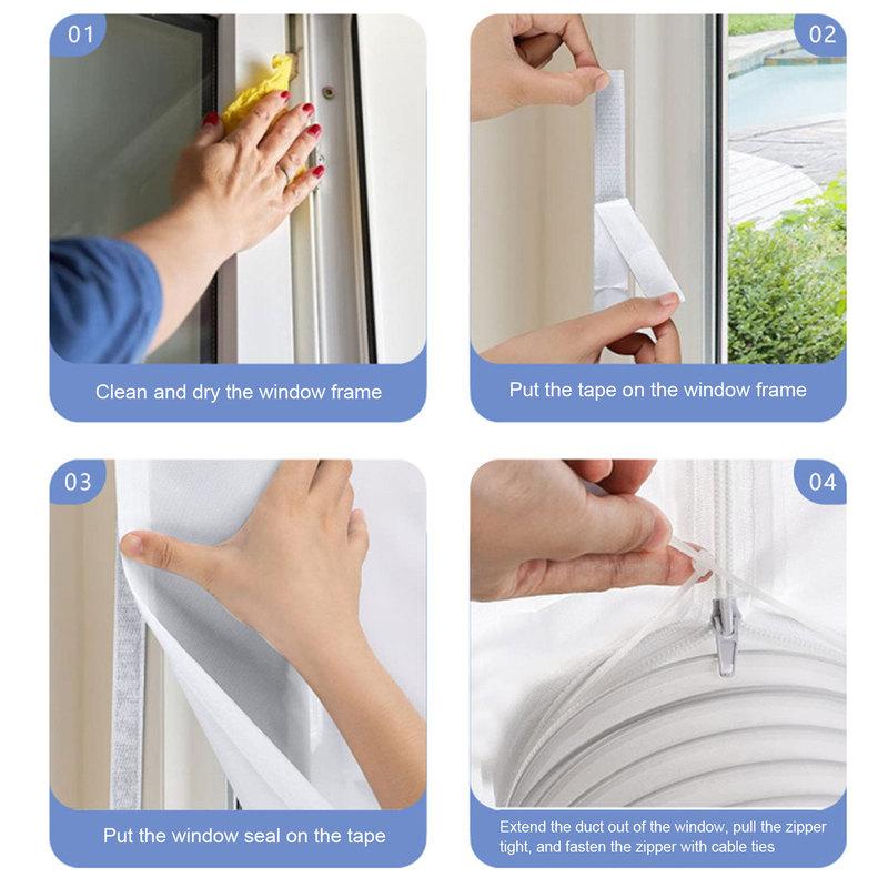 AC Window Frame Sealing Cloth Portable Air Conditioner Window Sealing Cloth AC Window Frame Baffle Kit Silver Grey