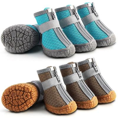 Обувь для собак из сетчатой ткани, водонепроницаемые светоотражающие прочные противоскользящие подошвы, нескользящие, для улицы, для маленьких собак, кошек, щенков