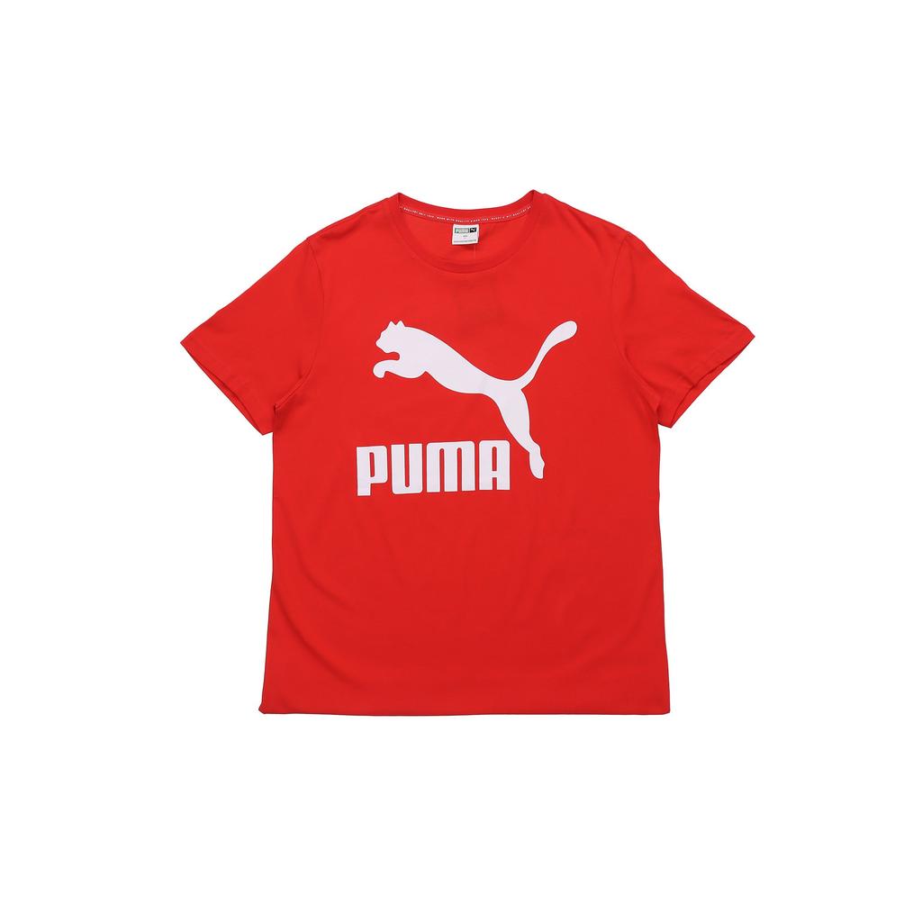 Puma Классика Большая Логотип Круглый Вырез Короткий Рукав Футболка Мужские топы Красный 596535-11