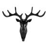 Creative Deer Head Self Adhesive Wall Hook Hanger Key Bag Holder Organizer Home Decor(Black)