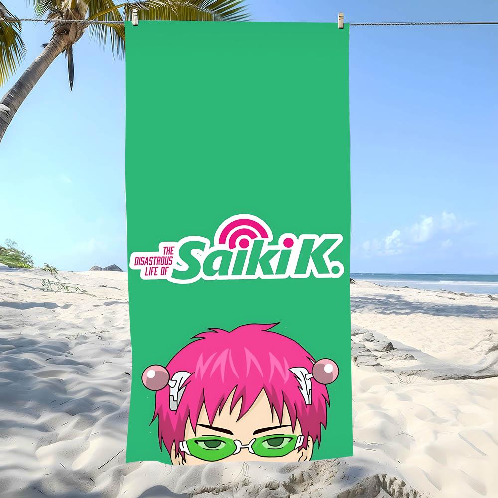 Смешное Полотенце The Disastrous Life Of Saiki Ks Пляжное Полотенце Большого Размера Супер Впитывающее Мягкое Для Плавания Пляжные Полотенца Для Мужчин, Женщин