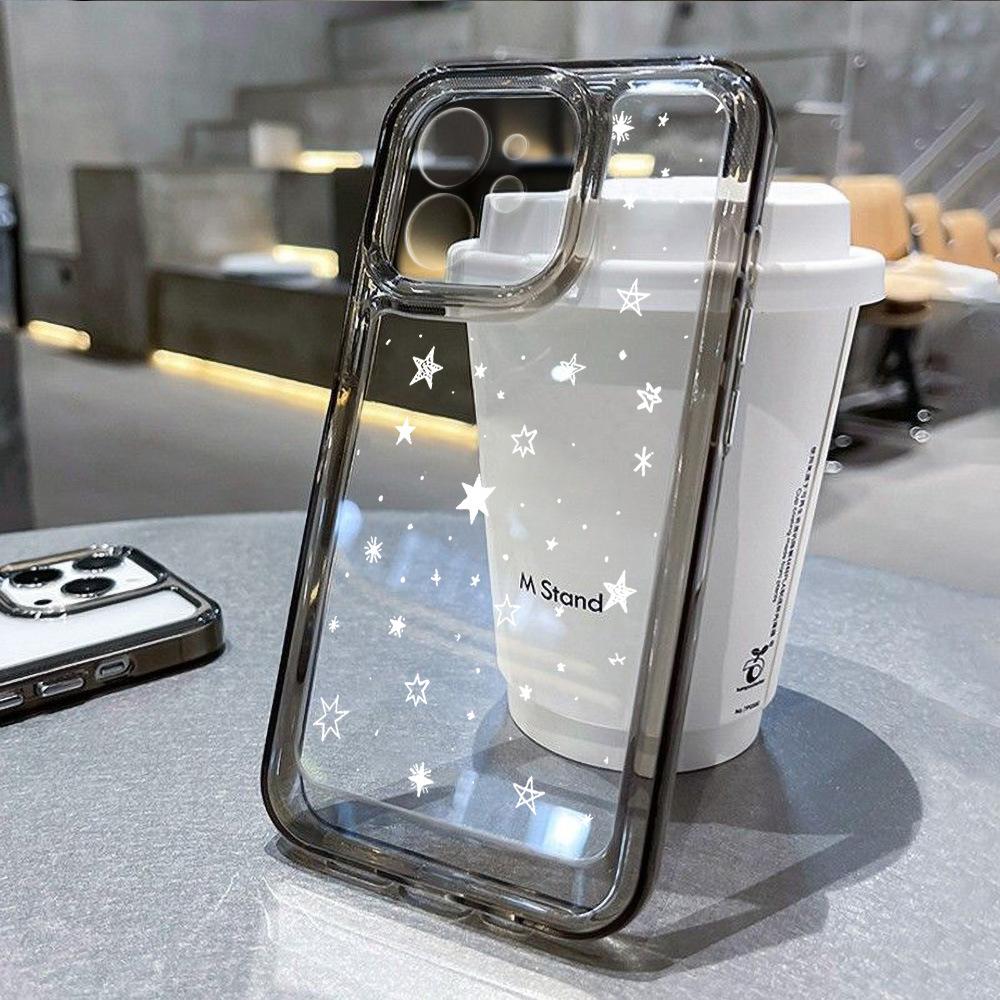 Подходит для iPhone17ProMax чехол для телефона с рисунком в мелкий горошек и снежинками, космический чехол Apple 16 прозрачный 15/14 нишевый