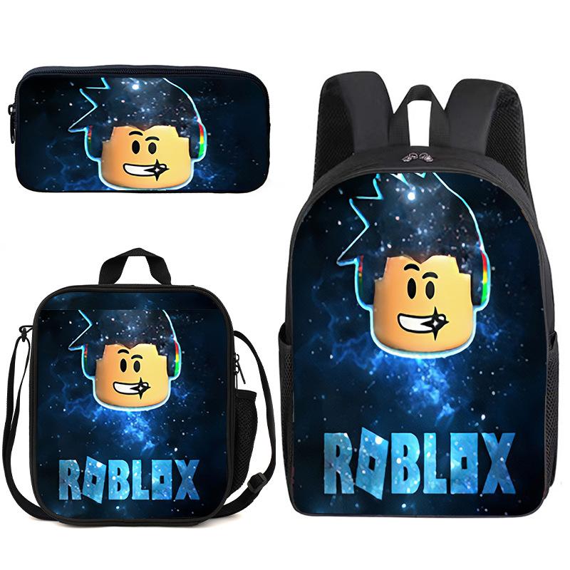 3D Аниме Рюкзак Трехсекционный Roblox Студенческий Рюкзак Сумка для Еды Пенал Школьная Сумка с Принтом