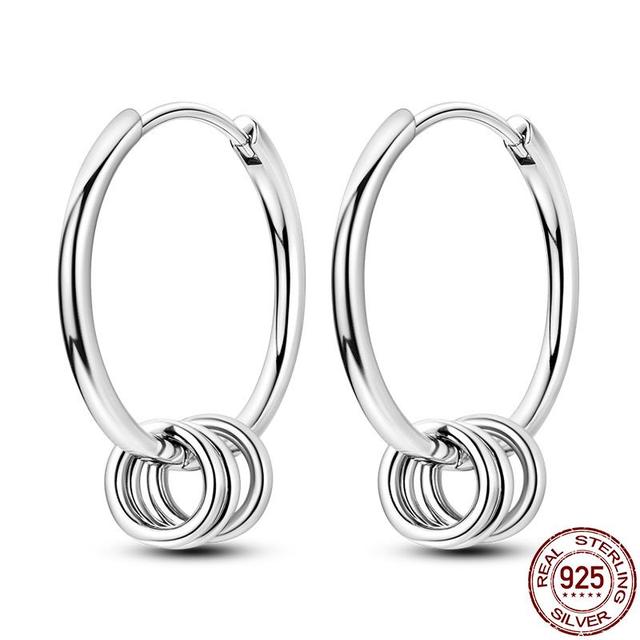 100% настоящие серьги из серебра 925 пробы, снежинка, циркон, в форме сердца, золото, розовое золото, циркон, ювелирные изделия, сверкающий кулон-обруч