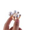 Rhinestone Oversize for Women Irregular Finger Rings Open Rings Shiny Crystal Multi Pearl Rings