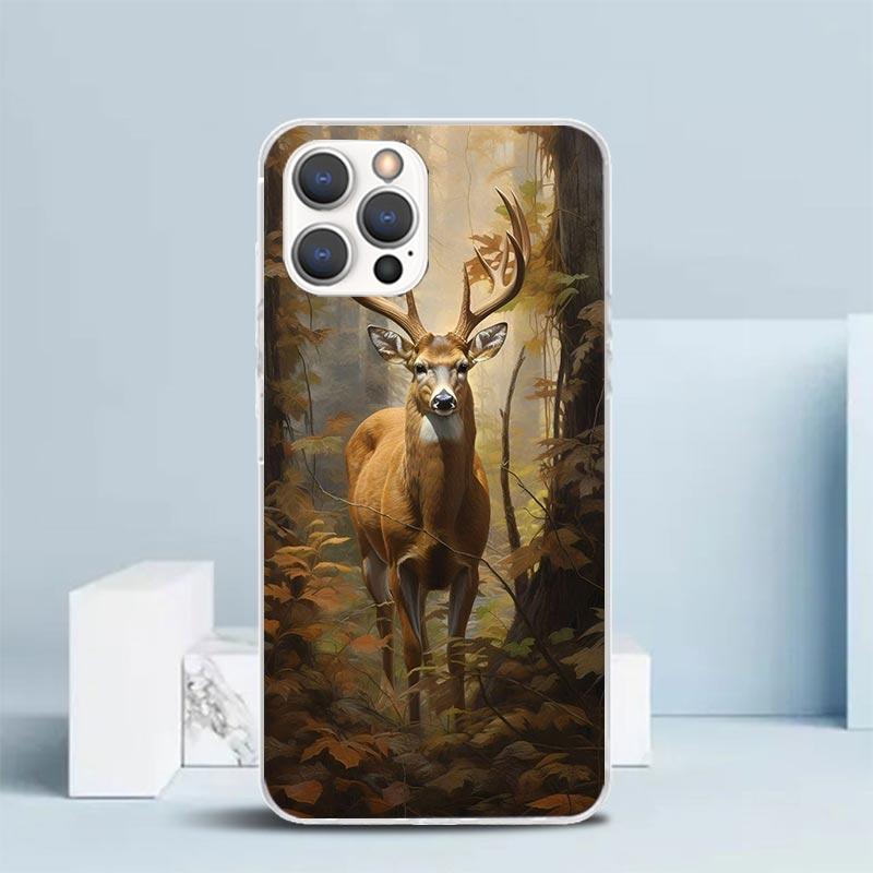 Deer Hunting Camo Phone Case For IPhone 16 17 Air 16E 15 14 Plus 13 Mini 12 11 Pro Max 7 8 + SE 2020 Soft TPU Back Cover 16 15 1