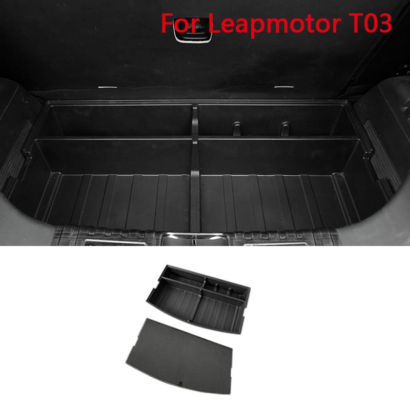 Trunk Storage Box for Leapmotor T03 2024-2025 Storage Boxes with Covered Passageways Automobile Modification Accessories