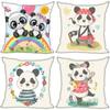Kids Room Decoration Pillow Cover Living  Chair Sofa Home Decor Cartoon Panda Cushion
