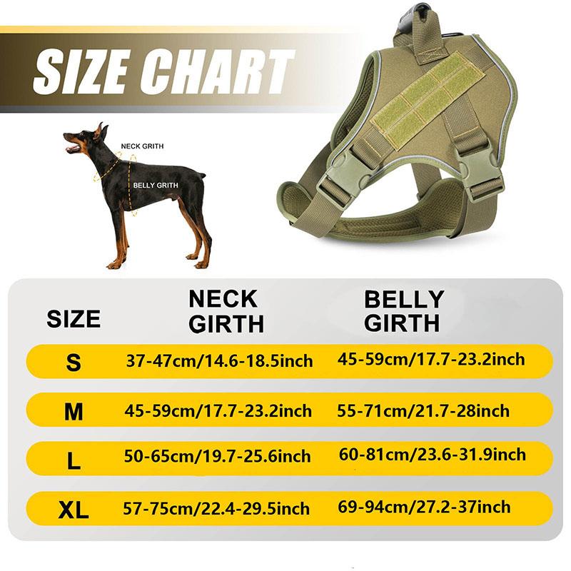 Heavy Duty Tactical Dog Harness for Large Dogs No Pull Adjustable Pet Harness Reflective Service Training Easy Control Pet Vest