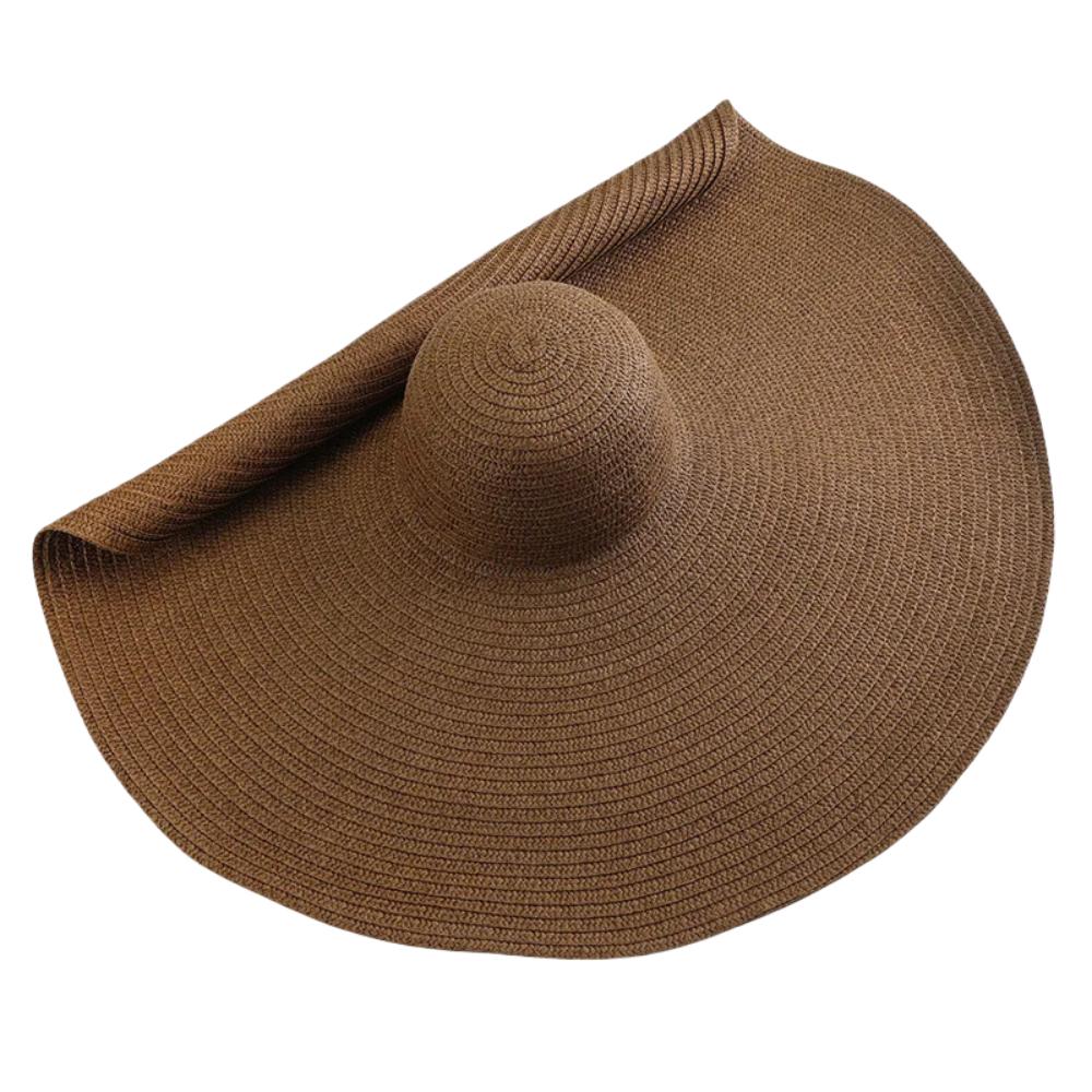 Boho Style 70cm Wide Brim Sun Hat Sunscreen Summer Beach Sun Hat Diameter Large Straw Hat  Outdoor