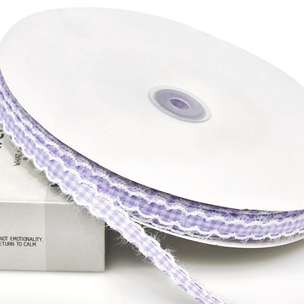 1cm Width Gingham Plaid Ribbon 2.5cm Width Fabric Binding Tape Wavy Edge Ribbon For Gift Box
