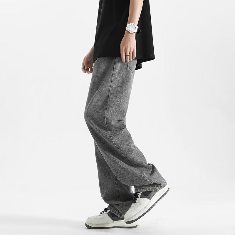 NASA NOAH Men's Washed Straight-Leg Denim Jeans