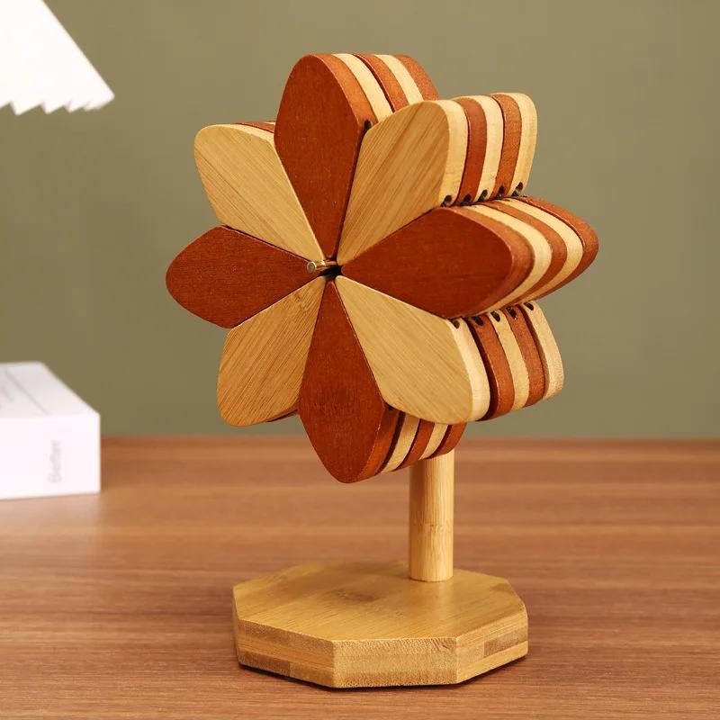 Деревянные подставки под тарелки, набор кухонных салфеток, противоожоговые изоляционные коврики в форме ветряной мельницы, термостойкие подставки под стол, коврики для горячей плиты