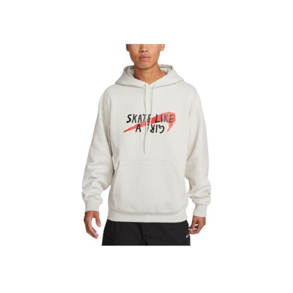 Nike Повседневный спортивный пуловер с принтом алфавита, толстовка с капюшоном, топы унисекс, Light-Bone DQ7305-072