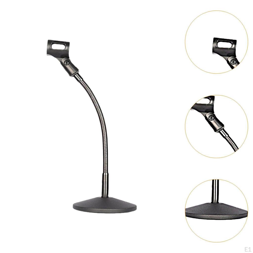 Stand Table Flexible Gooseneck Holder Metal Base for Gaming Lectures Studio Meeting