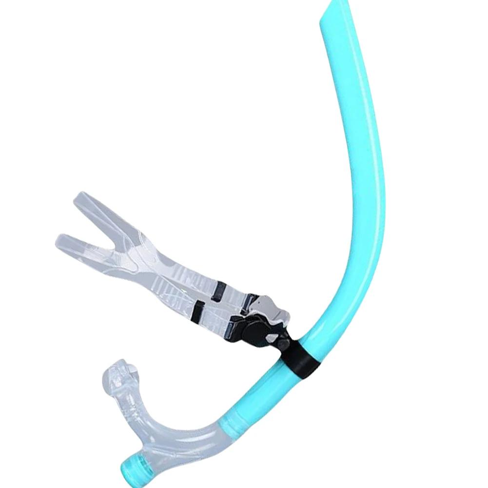 Силиконовая трубка для плавания с центральным креплением и передним расположением мундштука, удобная трубка для снорклинга и дайвинга для взрослых, подростков и детей