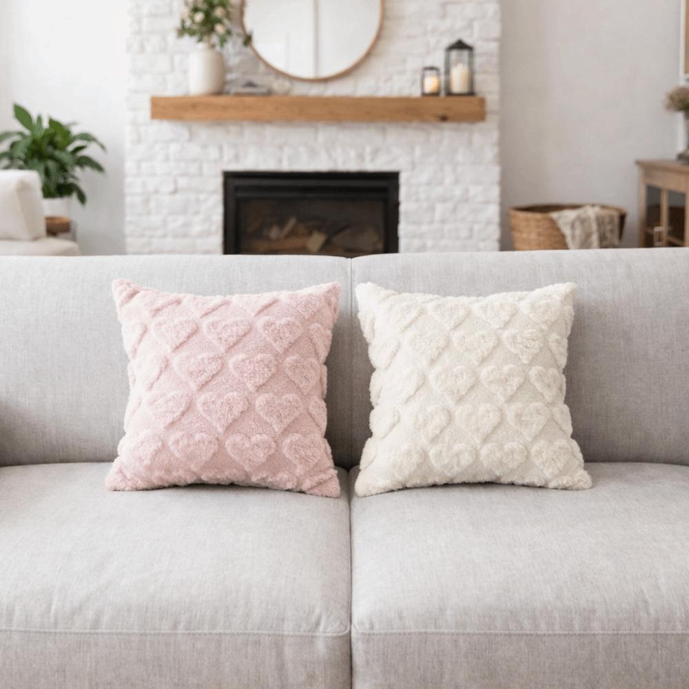 45*45 CM Heart Plush Pillow Cover Romantic Throw Pillow Cover Sweet Cushion Cover  Bedroom Decor
