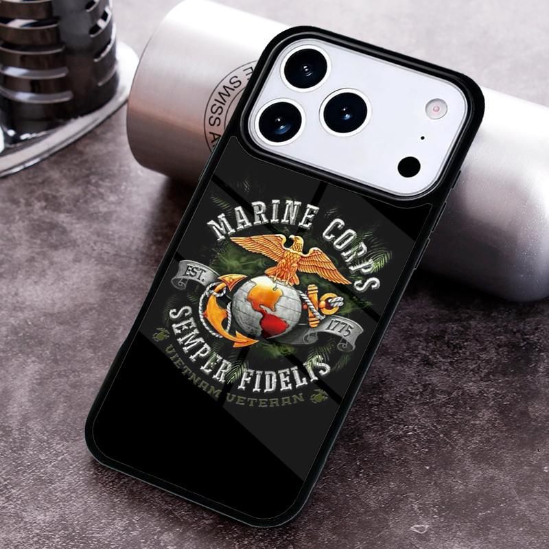 Veteran Marine Corps Phone Case For iPhone 17,16e,15,14,13,12,11,Mini,Pro,MAX soft Silicone Cover