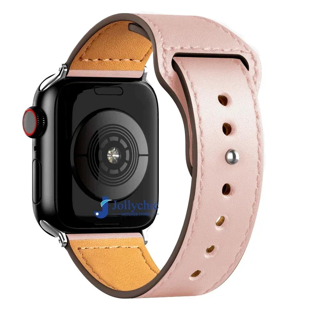 Ремешок из кожи для часов Apple Watch Band 44 мм 45 мм 41 мм 40 мм 42 мм 38 мм 49 мм 45 мм браслет Correa IWatch Series 8 Ultra 3 6 SE 7 ремешок