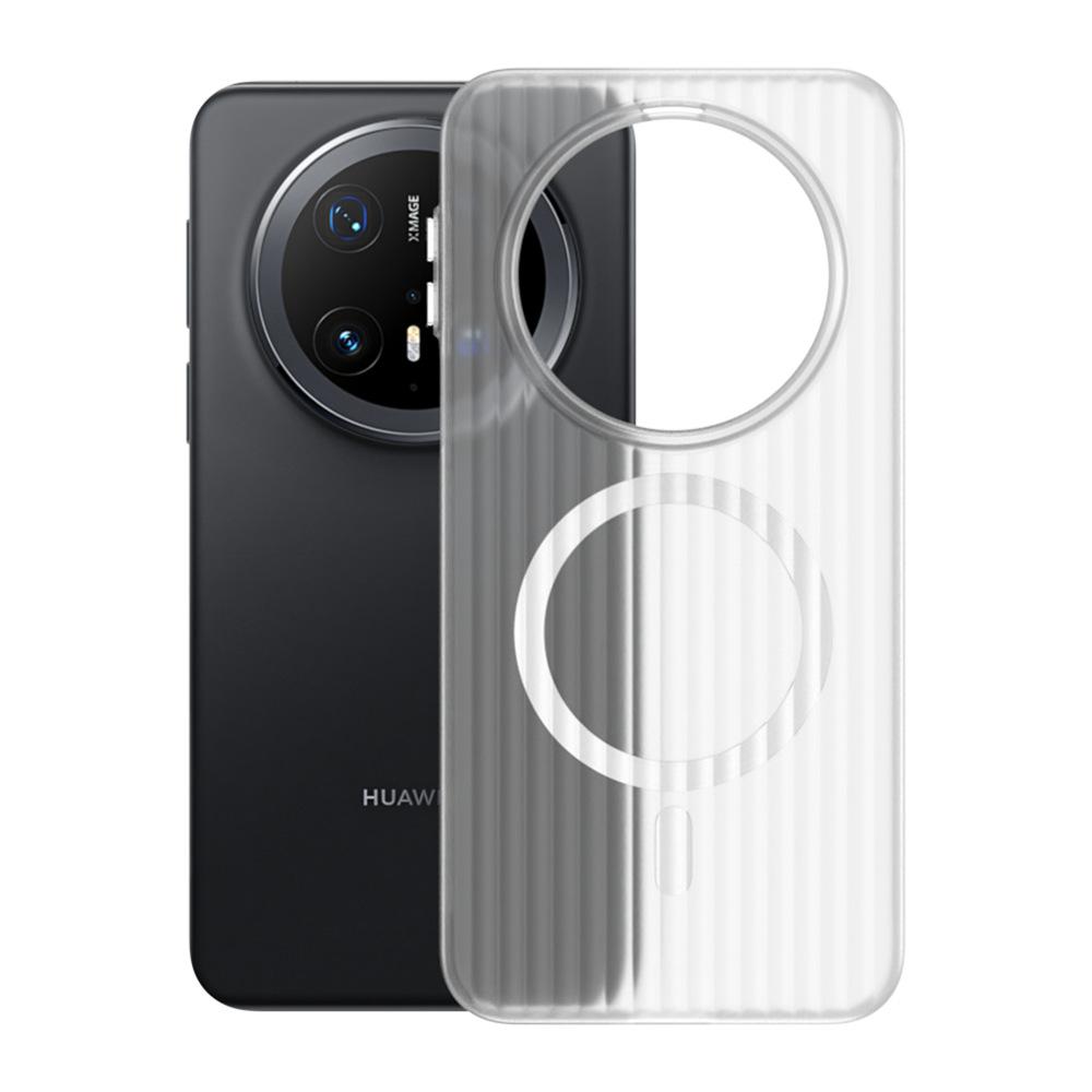 Compatible with Huawei mate80 Pro phone case, corrugated grating magnetic case, mate70 Ice Mist ultra-thin drop-proof protective case