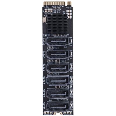 Карта расширения M.2 на SATA 3.0 Адаптерная карта M.2 MKEY PCI-E Райзер-карта 5/6-портовый NVME в SATA Конвертер Поддержка функции PM