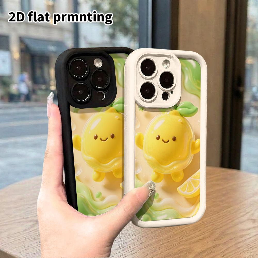 Phone Case: 2D flat design, suitable for iPhone 18 17 16 15 14 13 Pro protective case, Lemon Little Elf, perfect Christmas and Halloween holiday gift