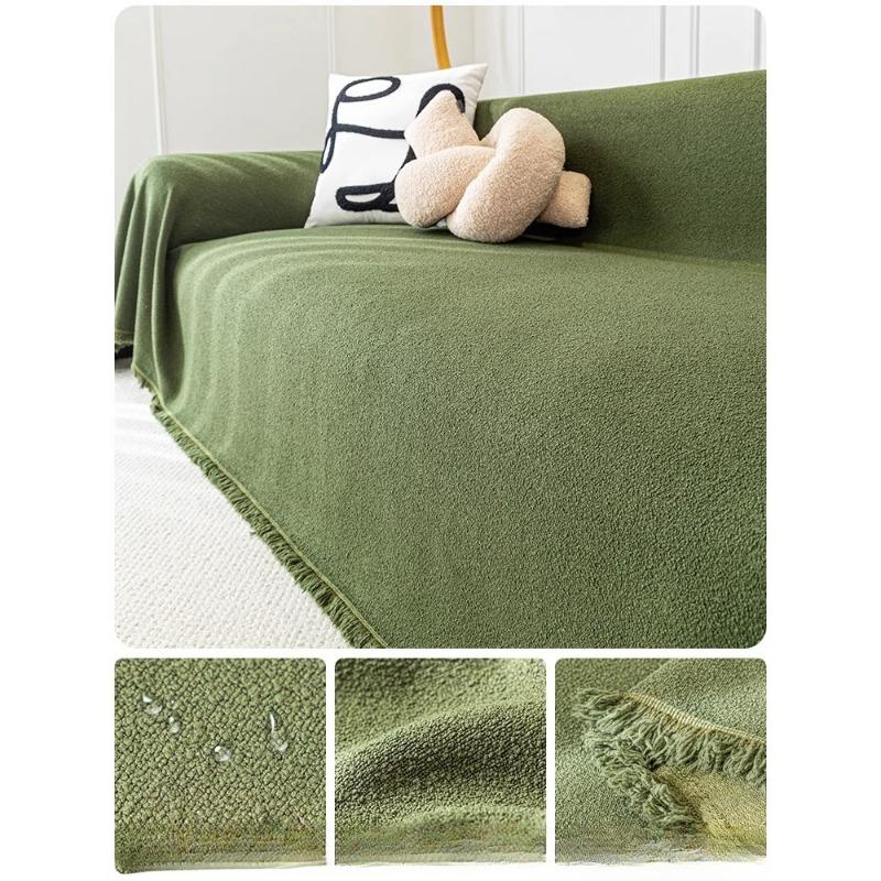 Плюшевый водонепроницаемый чехол для дивана Тедди, универсальный нескользящий чехол для дивана на четыре сезона, ткань с защитой от царапин, пылезащитный чехол