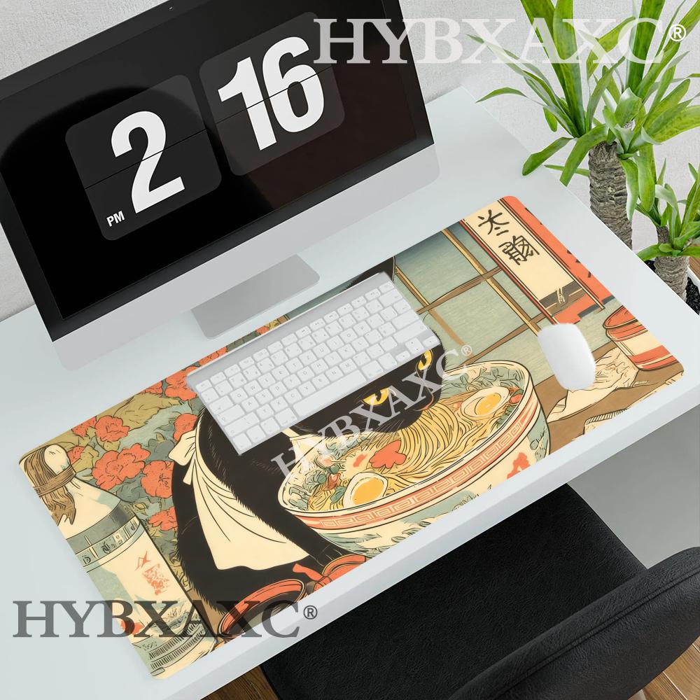 HYBXAXC Ramenloving Cat Magic Party Game Mat Durable Rubber for MTGTCG Games Mouse Pad Offices Desk Mats Party Friendly Design