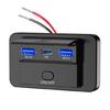Интеллектуальные зарядные интерфейсы для автомобиля 12-24 В, двойной USB-порт QC3.0 и PD, водостойкие и портативные для длительных поездок
