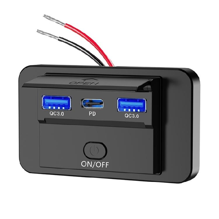 Интеллектуальные зарядные интерфейсы для автомобиля 12-24 В, двойной USB-порт QC3.0 и PD, водостойкие и портативные для длительных поездок
