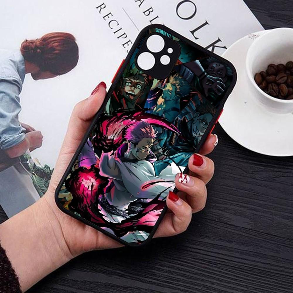 Чехол для телефона Jujutsu Kaisen Рёмен Сукуна Для IPhone 14 11 12 13 Mini Pro Max 8 7 Plus X XR XS MAX Полупрозрачный Матовый Чехол