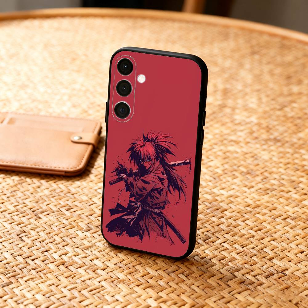 Чехол для телефона Аниме R-Бродяга Кэнсин Для Samsung A73,72,71,53,52,51,22,91,80, Мягкий черный чехол
