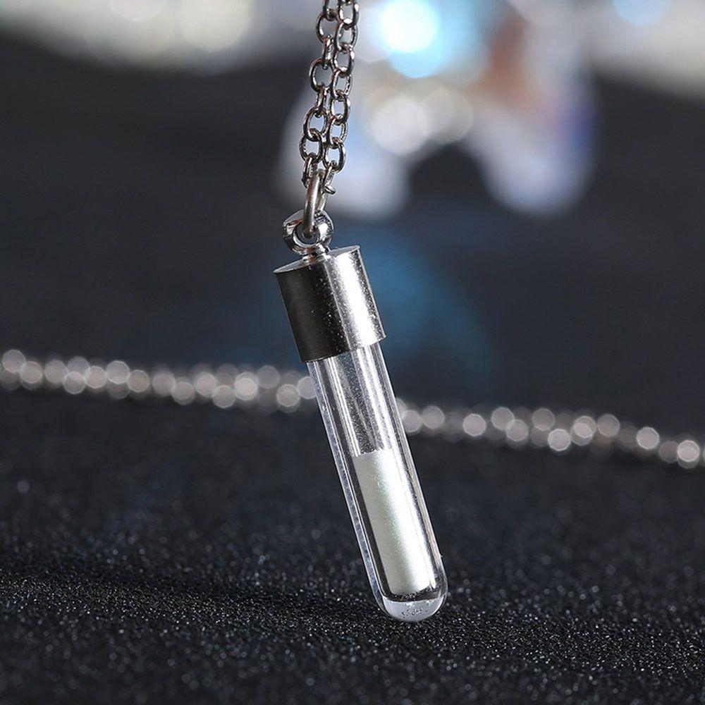 Unique Gift Vial for Women Vintage Glass Glow In The Dark Glass Bottle Necklace Pendant