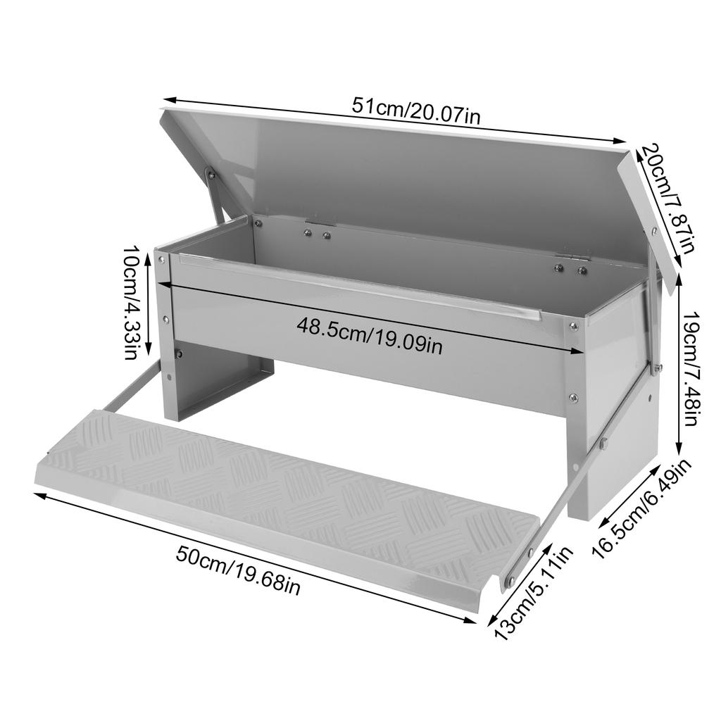 Автоматическая кормушка для кур, крысоустойчивая кормушка для кур, металлическая кормушка для кур, подходит для кур, бентамок, домашней птицы, фазанов и т. д.