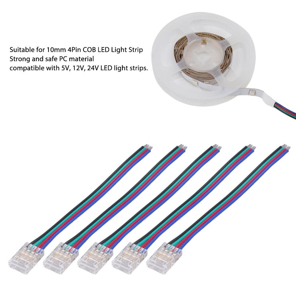 10pcs 10mm LED Strip Connectors Transparent Wire to Strip Connectors Office Decoration