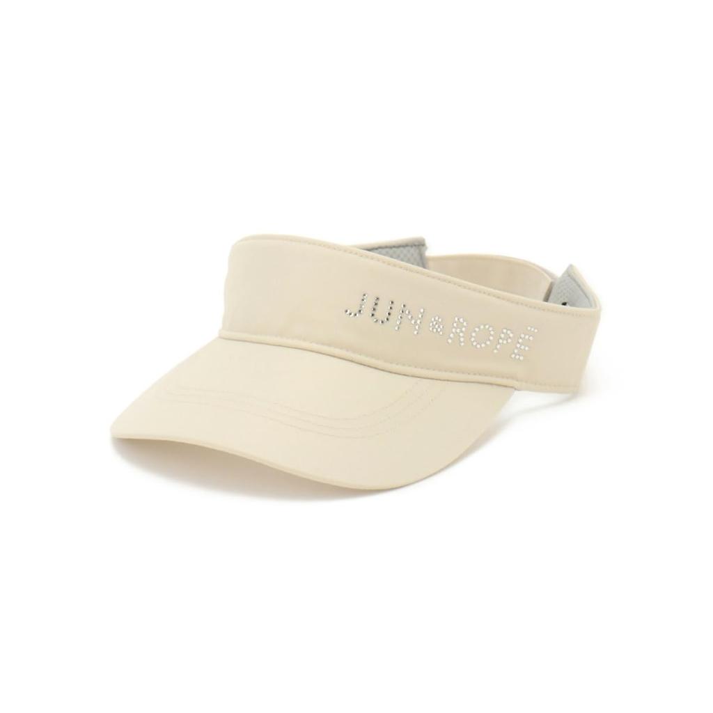 Visor Rhinestone Logo Twill Visor ERU14200 Beige [June Andrope] Women's (27)