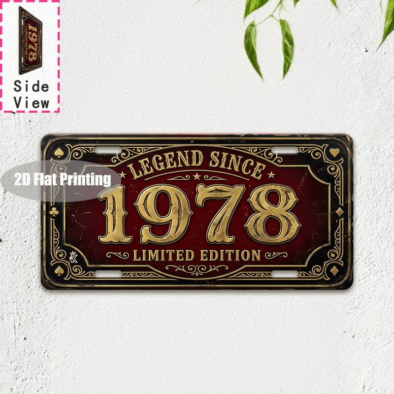 Tin Sign - Vintage Durable Metal Plaque Wall Decor, Home Office Bar Man Cave City Birth Year License Plate Wall Art