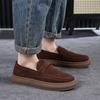 Suede Round Toe Platform Leather Shoes for Men Classic Original Social Elegant Cowhide New In Fashion 2025 Man Casual Shoe Sale