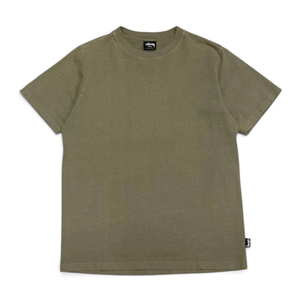 Хаки футболка Stussy из плотного хлопка (S)