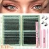 640 Tufts Diy Single Tufts Of False Eyelashes Natural Thick D-Song Segmented Grafting Eyelashes
