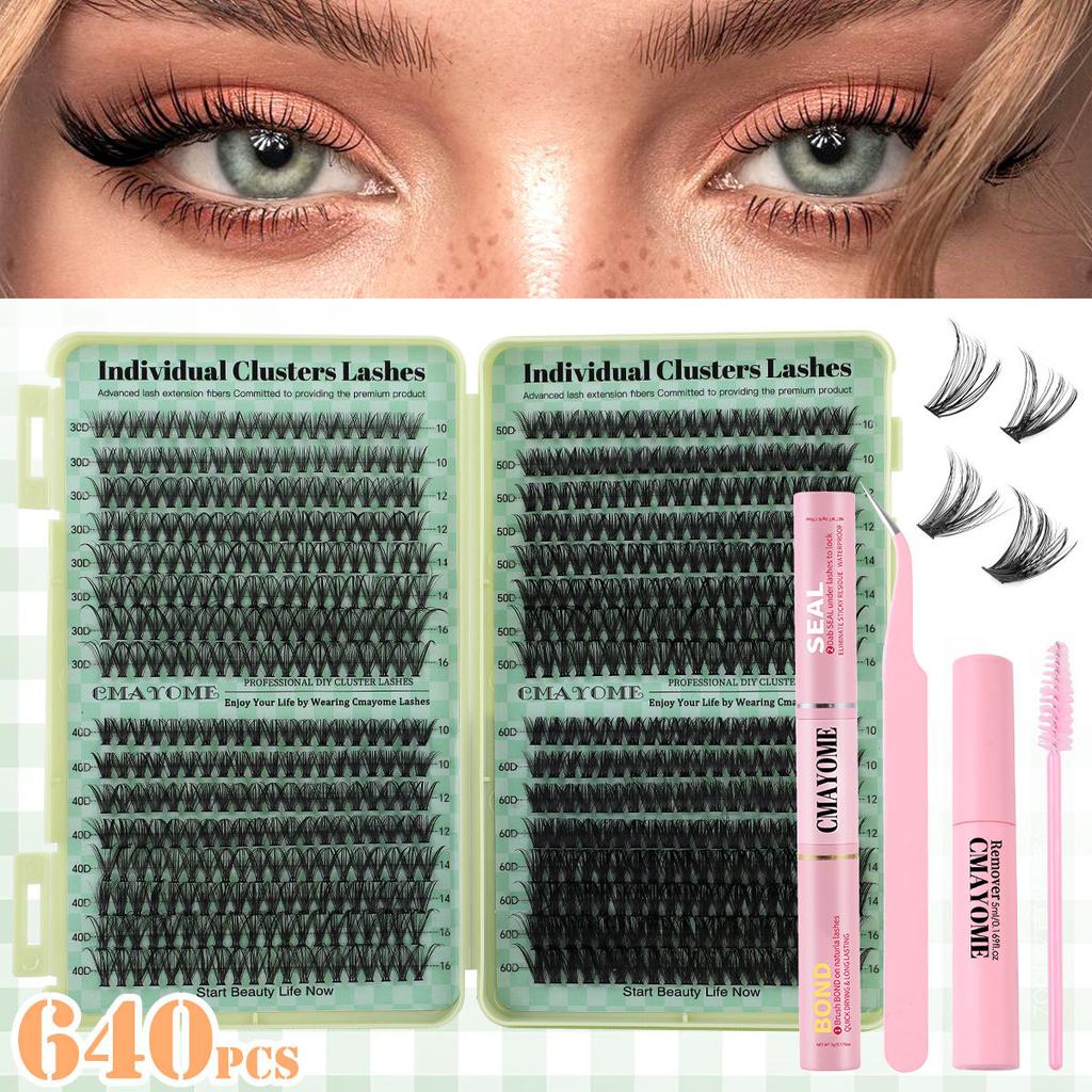 640 Tufts Diy Single Tufts Of False Eyelashes Natural Thick D-Song Segmented Grafting Eyelashes