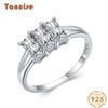 Tancise Classic стерлингового серебра 925 пробы кольцо с цирконом женские ювелирные изделия свадебное обещание вечерние подарок