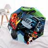 Monster Machines Fashionable Automatic Opening/Closing Folding Umbrella. Portable and Foldable, Ideal for Gift, Travel, and Daily Use.