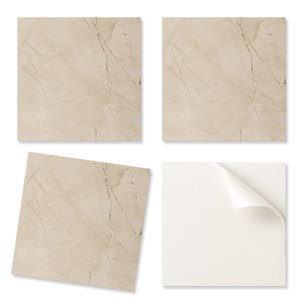 Pack of PVC Tiles with Pattern Self-Adhesive for Bedroom Elegant Marble Pattern 20x20x20 cm