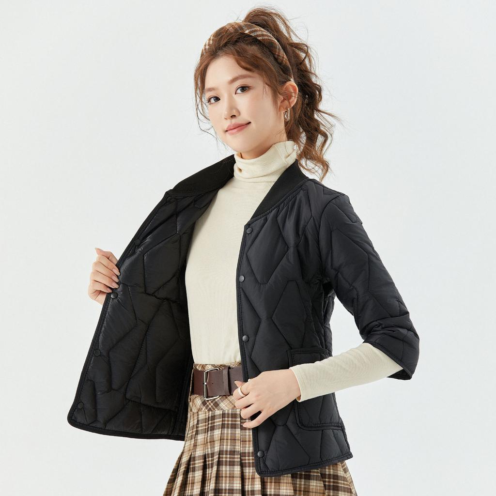 Зимняя домашняя хлопковая одежда Женская с коротким рукавом и рукавом семь восьмых Утепленная утолщенная хлопковая куртка большого размера Можно носить под низ Женская 2509