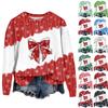 Women's Fashion Christmas Printed Long Sleeve Loose Round Neck Sweatshirt Top Fall