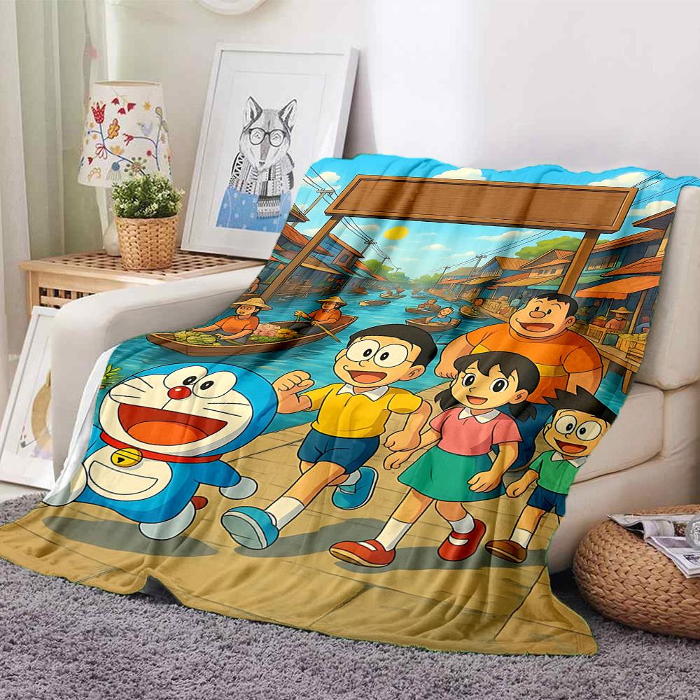 1pc Doraemon, Nobita Blanket Soft All Season Throw with Vibrant Design, Perfect for Home, Travel, and Gifts, Ideal for Naps and Camping
