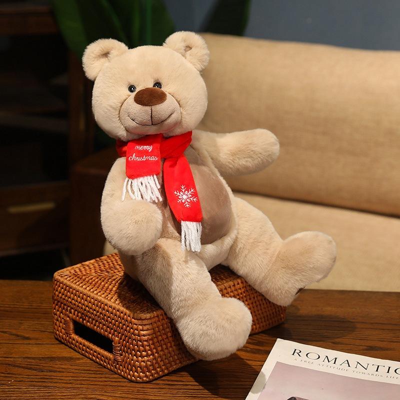 Милый Рождественский Шарф Кукла Плюшевая Игрушка Мишка Обнимашка Кукла Девочка Успокаивающая Подушка Кукла-Марионетка