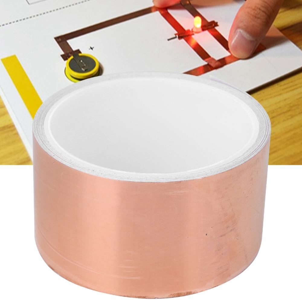 2PCS Self Adhesive Copper Foil Tape Single Conductor Tape For Electromagnetic Wave Shielding